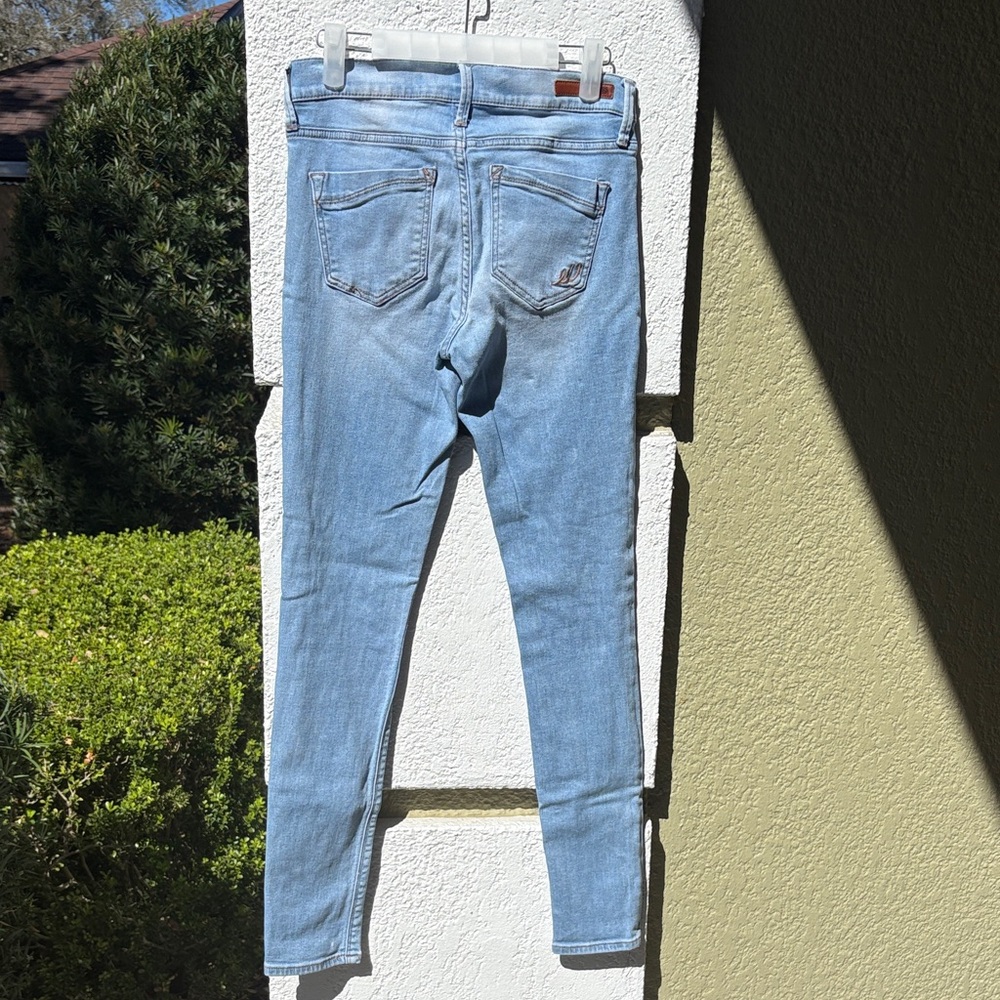 Express Light Blue Women's Leggings Mid Rise Skinny Jeans - Picture 3 of 10